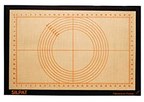 Silpat ADNS585385-02 Perfect Pastry Antihaft-Silikon-Arbeitsplatzmatte, Orange/Abendrot im Zickzackmuster (Sunset Chevron)