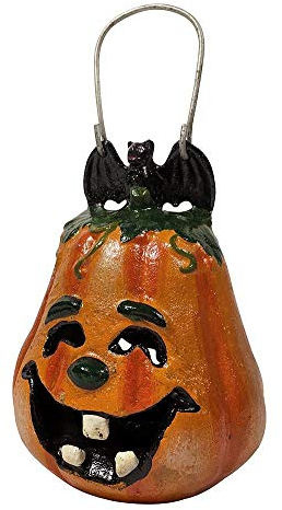 Kürbis Windlicht Halloween Laterne Gusseisen Herbstdeko