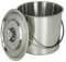 SHIOUCY 6 Liter Edelstahl Industrie Küche Eimer Futtereimer Milcheimer Eiseimer Kücheneimer Wassereimer Tränkeeimer Sektkühler + Deckel (6L)