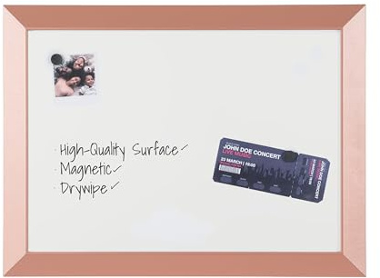 Bi-Office Magnetisches Whiteboard Kamashi, magnetisch, trocken abwischbar, Rahmen aus Kupfer MDF, 60 x 45 cm