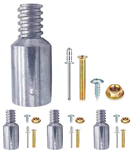 Standard Threaded Tip,American Replacement Tip for Extension Pole or Telescopic Pole,Threaded End for 0.86in or 0.98in Outside Diameter of Stick 4PCS (American 0.86in)