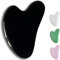 Gua Sha Pierre de Jade Obsidienne noir - Outil de massage pour le visage, les yeux, le cou et le corps - 1 Pierre en Forme de Coeur