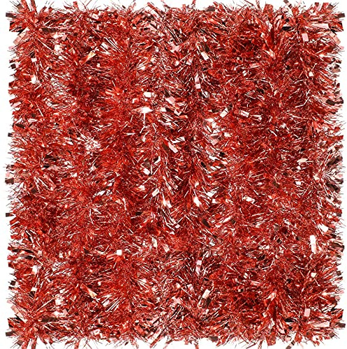 Syhood 32,8 Feet Guirlande Métallique de Noël Guirlande de Clinquant Torsadée Guirlande de Paillettes Noël Clinquant Suspendu Arbre Décoration de Guirlande pour Fête de Noël (Or Rose)