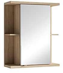 byLIVING Spiegelschrank Nebraska/Sonoma Eiche-Optik hell-braun/Badschrank mit Spiegeltür / 1-türiger Spiegel Hängeschrank/Badezimmer/Bad-Spiegel/viel Stauraum/B 60, H 70, T 25 cm