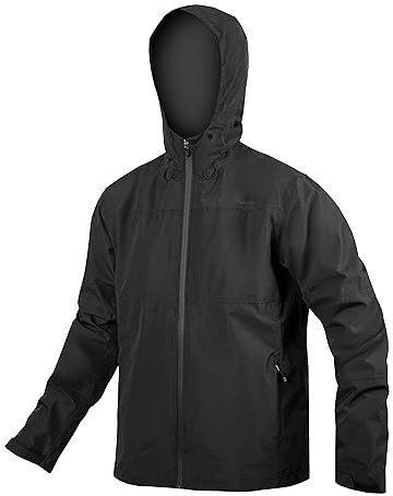Endura Men's Hummvee Windproof Shell Cycling Jacket |Ultra-Light | Reflective Trims Jacket, Black, 3XL