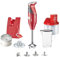 bamix M200 Superbox Ensemble mixeur plongeant avec couteau multifonction, 4 embouts, processeur, disque en poudre, gobelet, SlicySy, 200 W, 2 niveaux, acier inoxydable, fabriqué en Suisse, rouge