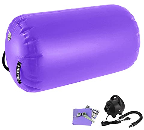 FBSPORT Rodillo Hinchable para Gimnasia, 120x90cm Colchoneta de gimnasia Inflatable Tumbling Oval Esteras, Airtrack Ejercicio Herramientas, Air Tumbling Track, Cilindro de Entrenamiento con Bomba
