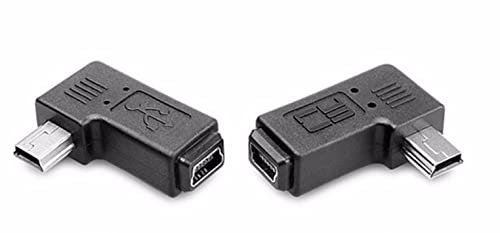 innov8 Mini USB 5Pin Male to Female 5Pin Plug Connector Adapter (1 x Right Angle, 1 x Left Angle)