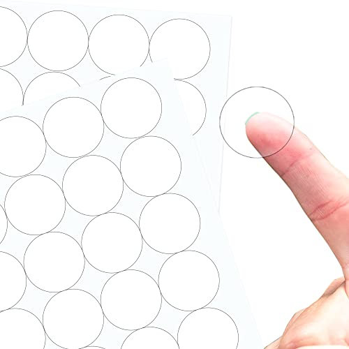 ETIKIDS - 72er Pack Transparente Runde Klebeetiketten | Durchmesser 32 mm | Wasserdicht und Kühlschrank geeignet | Ideal für Umschläge, Schachteln, Taschen Verschluss, Durchsichtig, Klein, Kunststoff
