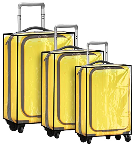 Sadnyy 3 Pieces Clear Luggage Cover PVC Suitcase Luggage Protector Waterproof Cover