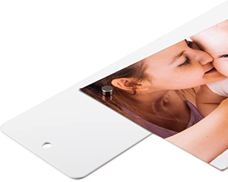 magnets4you - Metallleiste ELEMENT BIG | Farbe: Weiß | 70x6 cm | inklusive 12x Ø 6x3 mm Neodym-Scheibenmagnete