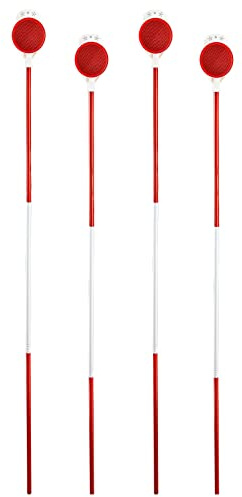 Driveway Markers, 48 Inch Driveway Reflectors for Snow Plowing - Double Sided Reflective Driveway Markers Snow Stakes with Easy Visibility at Night and All Weather (4 Pack)