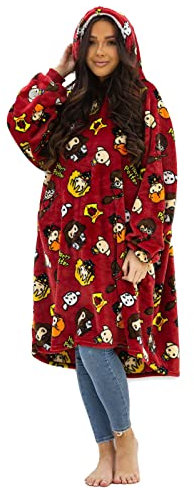 HarryPotter Charm tragbare übergroße Fleecedecke mit Kapuze, Oodie für Erwachsene, groß