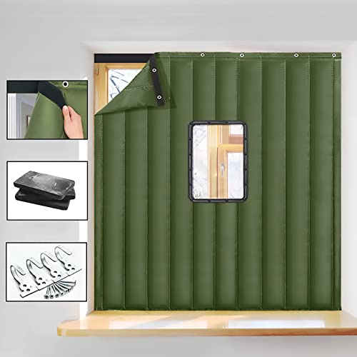 Cortina de Puerta Aislante Térmica,Protección contra el frío Película Aislante para Ventana o puerta de algodón para Dormitorio, Cocina (140x150cm)