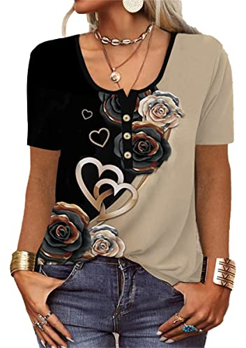 GRMLRPT T-Shirt con Scollo a V, Camicette a Maniche Lunghe, da Donna, Stampate, con Stampa a Tunica a Maniche Lunghe, Camicetta da Donna, Felpa da Donna, Tinta Unita, Colore: Multicolore, Manica