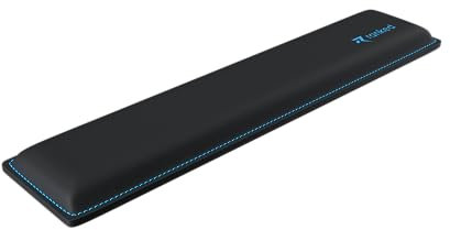 Ranked Cooling Gel Memory Foam Wrist Rest | Ergonomic Comfort for Gaming & Work | Durable Construction with Anti-Fray Stitching | Non-Slip Grip (Tenkeyless Size, Black)