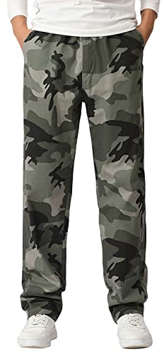 Herren Cargo Sweatpants Outdoor Hose Herren Jogger Sweatpants Slim Fit Tapered Athletic Sweatpants Elastische Taille Plaid Casual Pants Gym Workout Athletic Pants Herren Sweatpants Multi-Taschen,