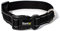 lionto Hundehalsband aus strapazierfähigem Nylon, Größe L, weiches gepolstertes Halsband für Hunde, 360° reflektierend & Klickverschluss, Metallring & Anpassung durch stufenlosen Schieber, schwarz