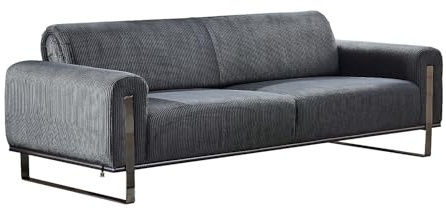 Vente-unique - Sofa ohne Schlafmöglichkeit 3 Adrani - Polyester - grau