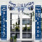18th Birthday Decorations for Men Women, Blue 18th Happy Birthday Banners Triangle Flags Bunting Happy Birthday Door Porch Sign Banner for 18th Birthday Anniversary Party Supplies