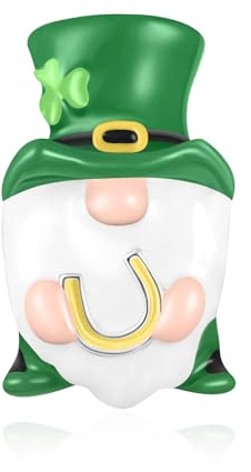 LANBEIDE St. Patricks Day Charms für Pandora Charms Kobolde mit grünem Hut Beads Sterling Silber Perlen St. Patricks Day Geschenke für Frauen