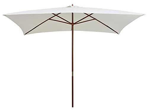 BaraSh Parasol avec Poteau en Bois 200 x 300 cm Blanc crème,Parasol de Jardin Exterieur,Protection UV,Parasol,
