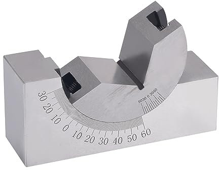 AUBEST Gauge Block, Tool Maker Precision Gauge Micro Adjustable Angle V Block Milling Setup 0 To 60 Measuring Tool For Milling Machine Drill Press