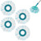 ZIGefofo Pack of 4 Microfibre Mop Heads Compatible with Leifheit Clean Twist Mop Systems, Blue and White, for All Floor Types