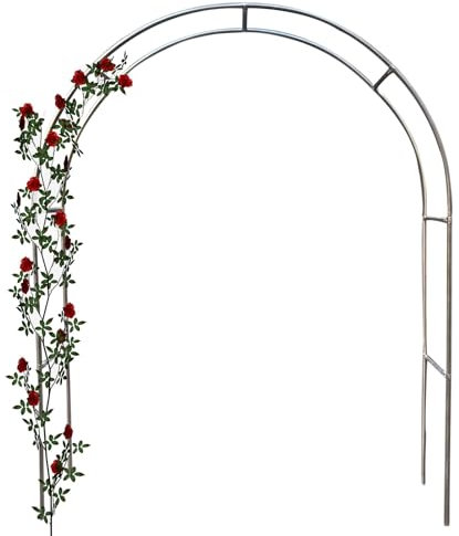 Rosenbogen Aus Edelstahl, Garten Torbogen Rankgitter Rosenhilfe, Gartenbogen Aus Metall, Rankenbogen Wetterbeständig Rankhilfe Spalier Rankbogen(2 * 2.4m(6.6 * 7.9ft))