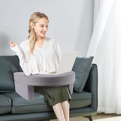 Cojin Lectura Cama - Espuma de Memoria Ergonómico Mesa Portatil Cama con Bolsillos Laterales, Tejido Antideslizante Mesa Ordenador Sofa para Bandeja Cama y Bandeja Sofa