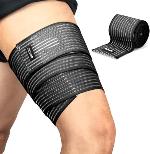 ONTYZZ Rodillera Vendaje de Rodilla 1 Pieza Alta Elasticidad Compresión del Muslo Wrap Piezaa Deporte Gimnasio Corriente Sentarse en Cuclillas Entrenamiento Envolvente Piezaa Pantorrillas Negro/180cm