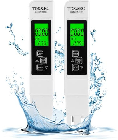 Wasserqualitätstest Meter 2 Stuck, Aideepen 3 in 1 LCD Digital Wasserqualität Tester mit Hintergrundbeleuchtung, TDS/EC Wasser Tester für Trinkwasser, Pool, Aquarium, Schwimmbad, Teich