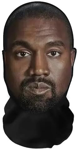 Aristo Solutions Maschera integrale realistica ispirata a Kanye West, con stampa 3D, traspirante, leggera e confortevole, per cosplay, feste, Halloween, carnevale e altri eventi