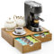 FINEW Portacapsule per 30 capsule di caffè, in legno, con cassetto, porta capsule di caffè per cucina, caffetteria, ufficio