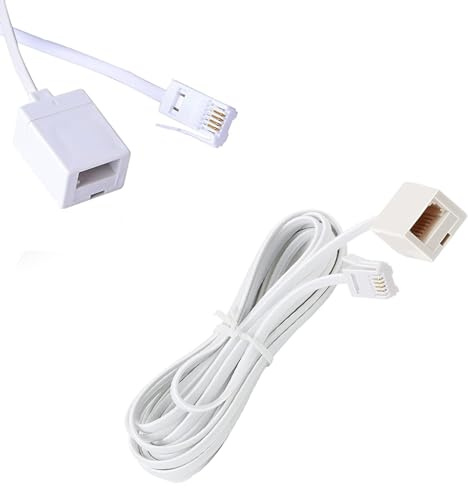 Zguziji 3m BT to BT Extension 4 wire Flat Home Telephone Phone Cable Lead Cable Extension Cable