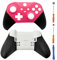 Hzxkqmil Carcasa Delantera y Trasera Carcasa de Repuesto Placa de Cubierta Personalizada Estuche de Cáscara Inferior Accesorios para Xbox Elite Controller Series 2, Rojo Rosa + Blanco