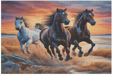 Puzzles Für Erwachsene 1000 Teiliges Pferd Puzzles Für Erwachsene Holzbrettpuzzles Denksportaufgaben Für Erwachsene 75×50cm