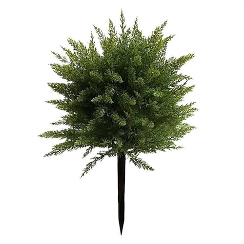 Piante topiaria artificiale di cipresso da 60 cm, con picchetto, cespugli artificiali resistenti ai raggi UV, arbusti finti resistenti ai raggi UV, per esterni, interni, portico anteriore e giardino