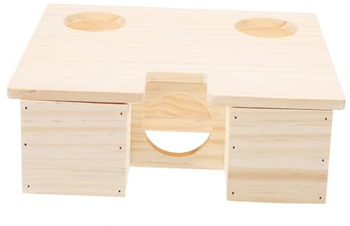 JOINPAYA Hamsterhaus Holz mit Fenster Nagerhaus für Meerschweinchen und Hamster für Schlaf als Käfigzubehör und Lebensraumdekoration