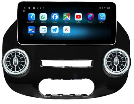 Generisch Android 13 Radio 12,3 Zoll 2 DIN für Mercedes-Benz Vito W447 (2014–2022) mit CarPlay, AHD-Rückfahrkamera, GPS-Navigation, Lenkradsteuerung (S3 1 GB + 32 GB)