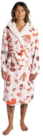 Sienna Super Soft Flannel Fleece Hooded Dressing Gown Womens Sherpa Lined Fluffy Luxurious Comfy Cosy Bathrobe Gifts for Mum