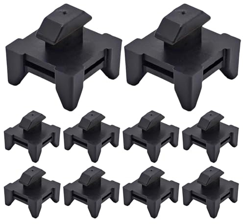 Kabelhalter, Rillenklammern, Drahtklammern, passend für europäische Norm 4040 Aluminiumprofile, Kabelk, Installationsblöcke, Schwarz, 13 x 7,5 mm, 10 Stück