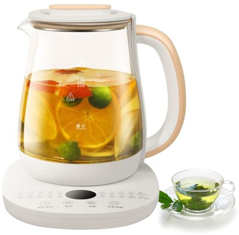 Multifunctional Electric Kettle & Stew Pot, 1.8L Glass Health Pot, 800W Automatic for Boiling Water, Brewing Tea, Soup & More