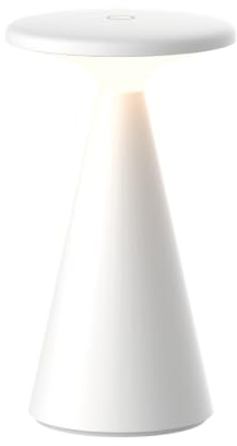 Luxus Europe - Tischlampe Zakynthos Weiß - Kabellose Outdoor-Tischlampe – USB-C wiederaufladbar – Dimmbar – Warmweiß – Wasserfest