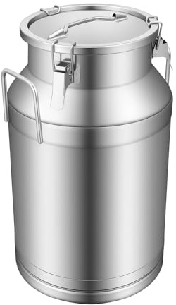 Edelstahl Milchkanne 40L, Milcheimer mit Versiegeltem Deckel, Edelstahl milch Transportkanne, Luftdichter Aufbewahrungseimer für die Aufbewahrung Verschiedener Flüssiger und Fester Produkte wie Milch