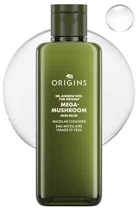 Origins Mega-Mushroom Micellar Cleanser | Für empfindliche Haut | Mit Reishi-Pilz, 200 ml