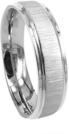 Everstone Damen-Ring Titan, Herren-Ring Titan, Freundschaftsringe, Hochzeitsringe, Eheringe, gebürstet, Breite 6mm Größe 70 (22.3)
