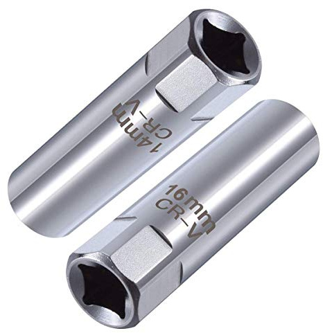 OSOF Douille à bougie d'allumage 14 mm et 16 mm à paroi mince 12 points Outil de démontage carré 3/8