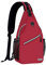 MOSISO Brusttasche Sling Bag Sling Rucksack Schulterrucksack,Polyester Multipurpose Crossbody Schultertasche Umhängetasche Sporttasche Reise Wander Daypack für Herren Damen, Rot,Mittel