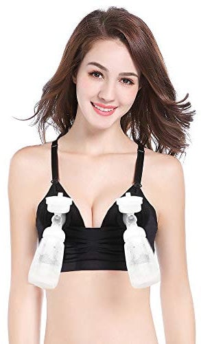 Rufun Soutien-Gorge Tire-Lait Mains Libres Allaitement Coton Doux pour l'allaitement,Noir,M